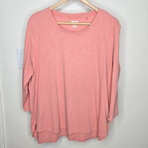 KIRKLAND Signature Salmon Pink Oversized Long Sleeve Tee Sized XL